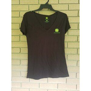 John Deere  "Farm Delaware" Ladies Black T-Shirt V-neck Large